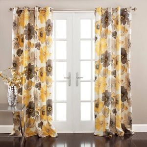 NEW Half Moon Leah 63" Curtains Pair Panels (2) Bundle Set Floral Flowers